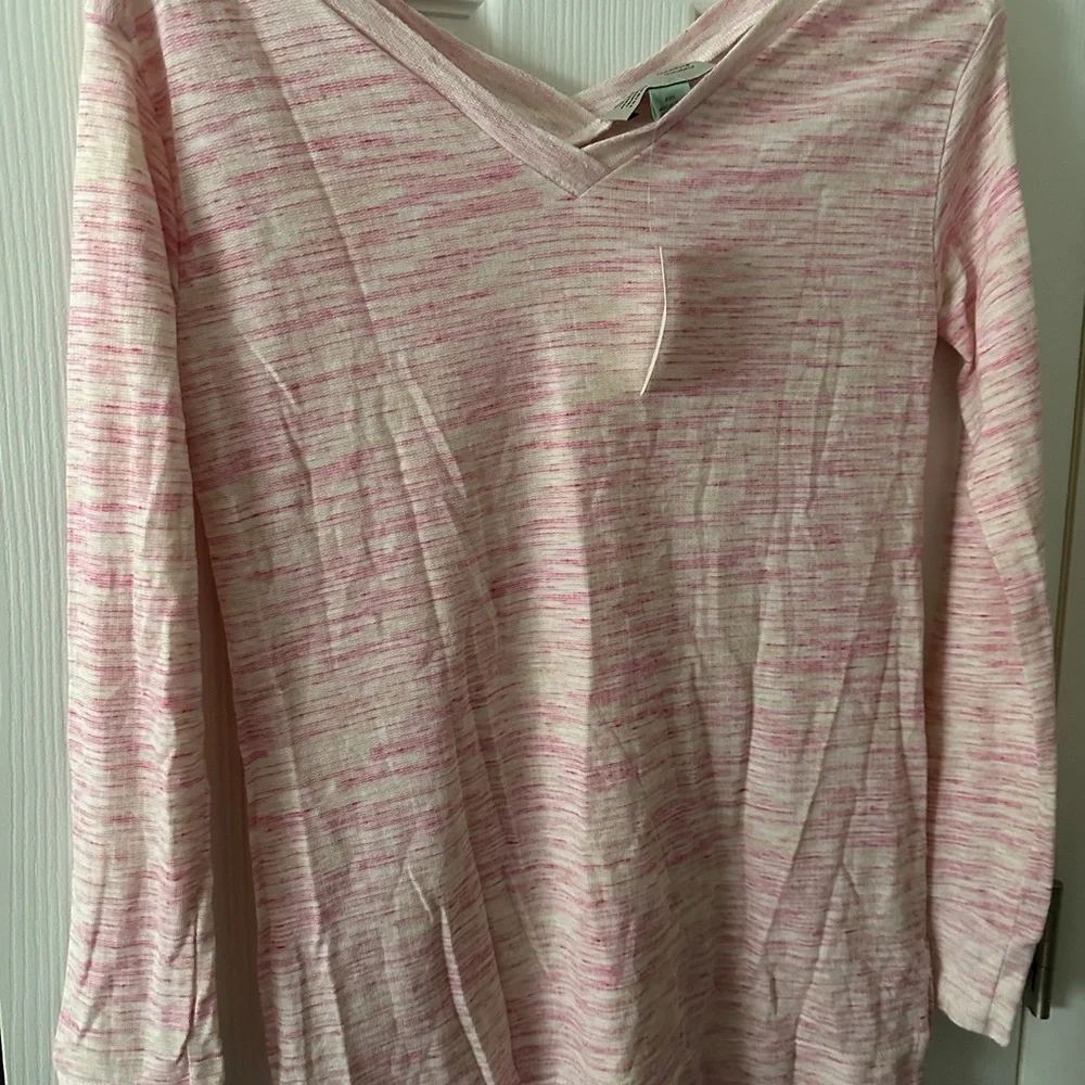 Saturday Sunday Anthropologie Andrea Pink Yellow Knit Pullover Top Size XXS - Picture 2 of 6